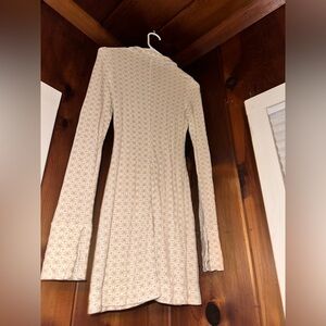 Free People Cream Long Sleeve Dress